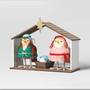 ‼️SOLD‼️Charming Nativity Scene with Birds in Multicolor